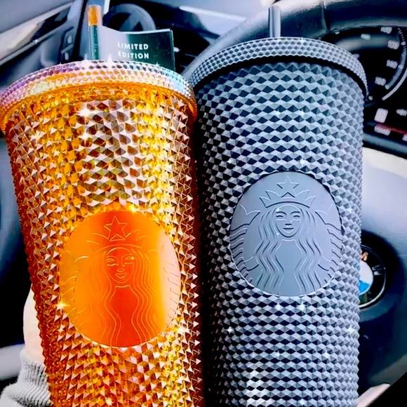 Starbucks Gold Studded Honeycomb and Black Venti